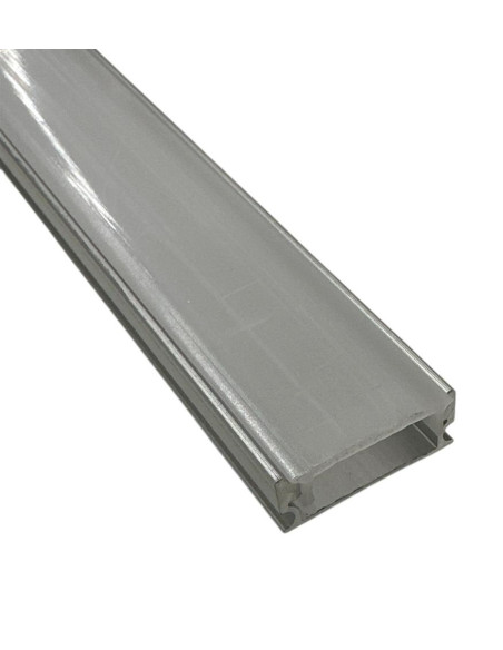 Profilé LED avec dissipateur thermique en métal anodisé, 2 m, livré avec revêtement satiné et accessoires.